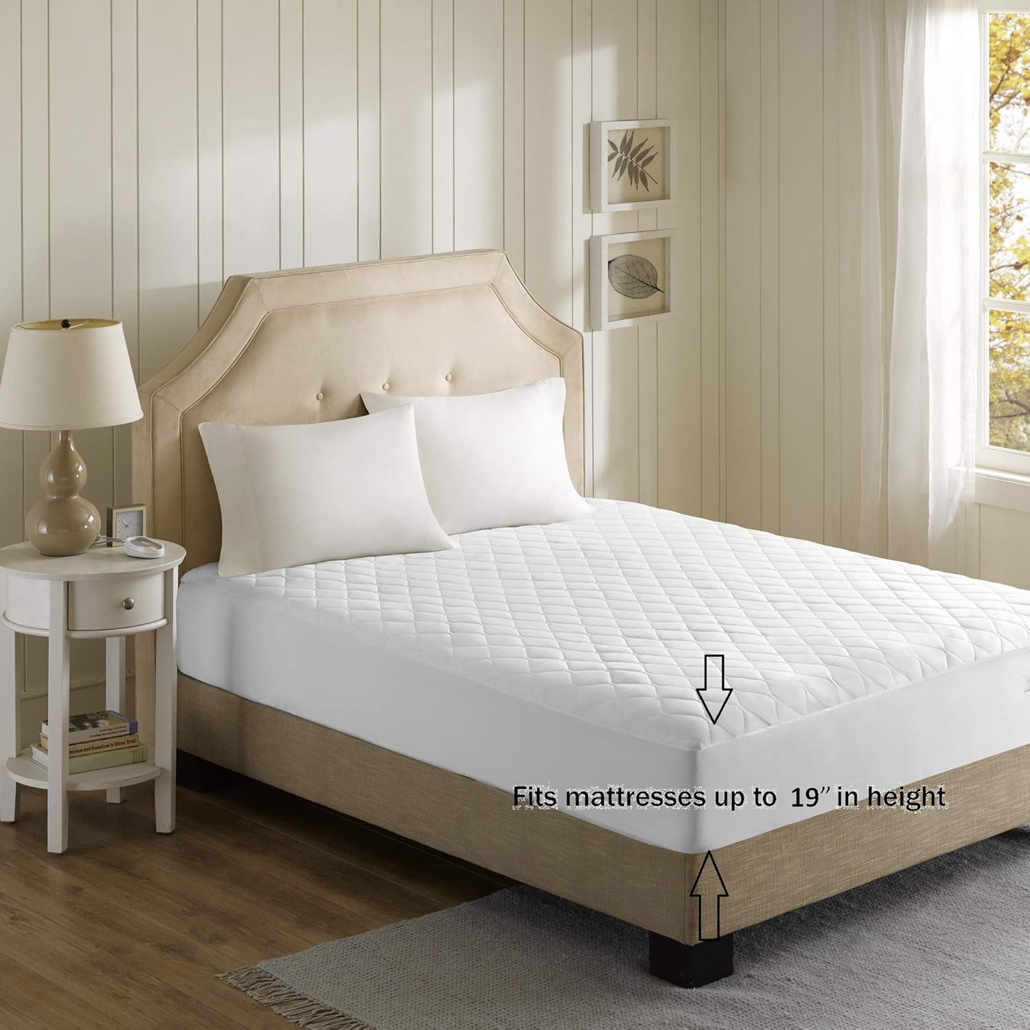 Beautyrest 3M Scotchgard Heated Mattress-Pad Secure Comfort Technology-Luxury Quilted Electric Deep Pocket-5-Setting Controllers, Twin XL, White: Home & Kitchen