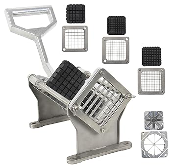 RICOO Edelstahl Pommesschneider RGS101 Allesschneider Frites Kartoffelschneider Gemüseschneider-Set Gemüsemesser Früchteschne