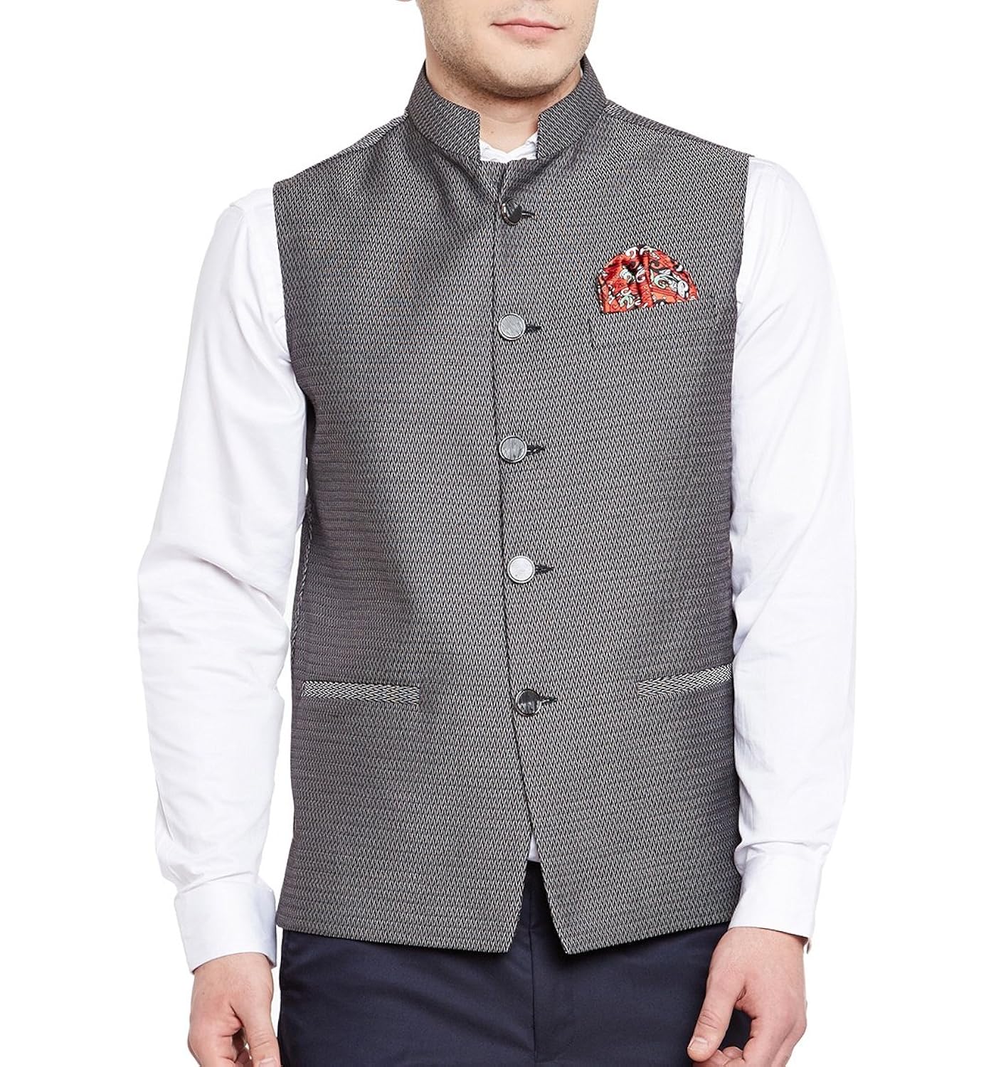 wintage men's premium rayon grandad nehru jacket vest waistcoat