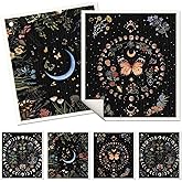 Miss Adola 6 Pack Swedish Dishcloths for Kitchen - Reusable Dish Cloths for Washing Dishes Absorbent Cute Funny Kitchen Towels Cleaning Sponge, Moon Butterfly