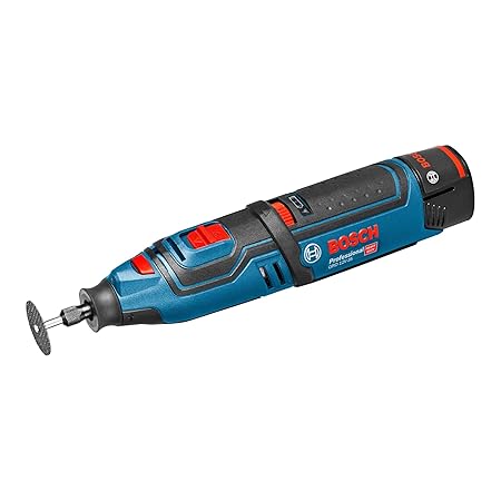 Bosch Professional Akku-Rotationswerkzeug GRO 12 V-35 (2 x 2,0 Ah Akku, Schnellladegerät, Trennscheibe, Leerlaufdrehzahl: 5,0
