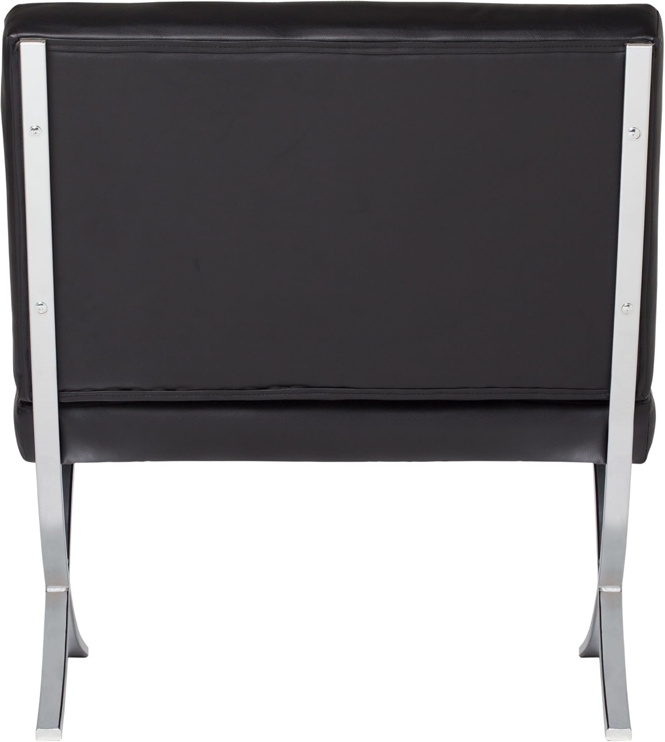Studio Designs Home Modern Atrium Accent Chair Lounge Chair for Living Room Bedroom, Bonded Leather, Black, 72008: Furniture & Decor