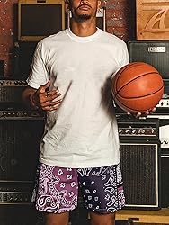 DIOTSR Mens Paisley Graphic Basketball Shorts