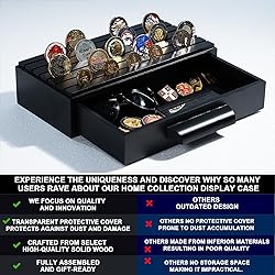 Wooden Challenge Coin Display Case with Clear Cover