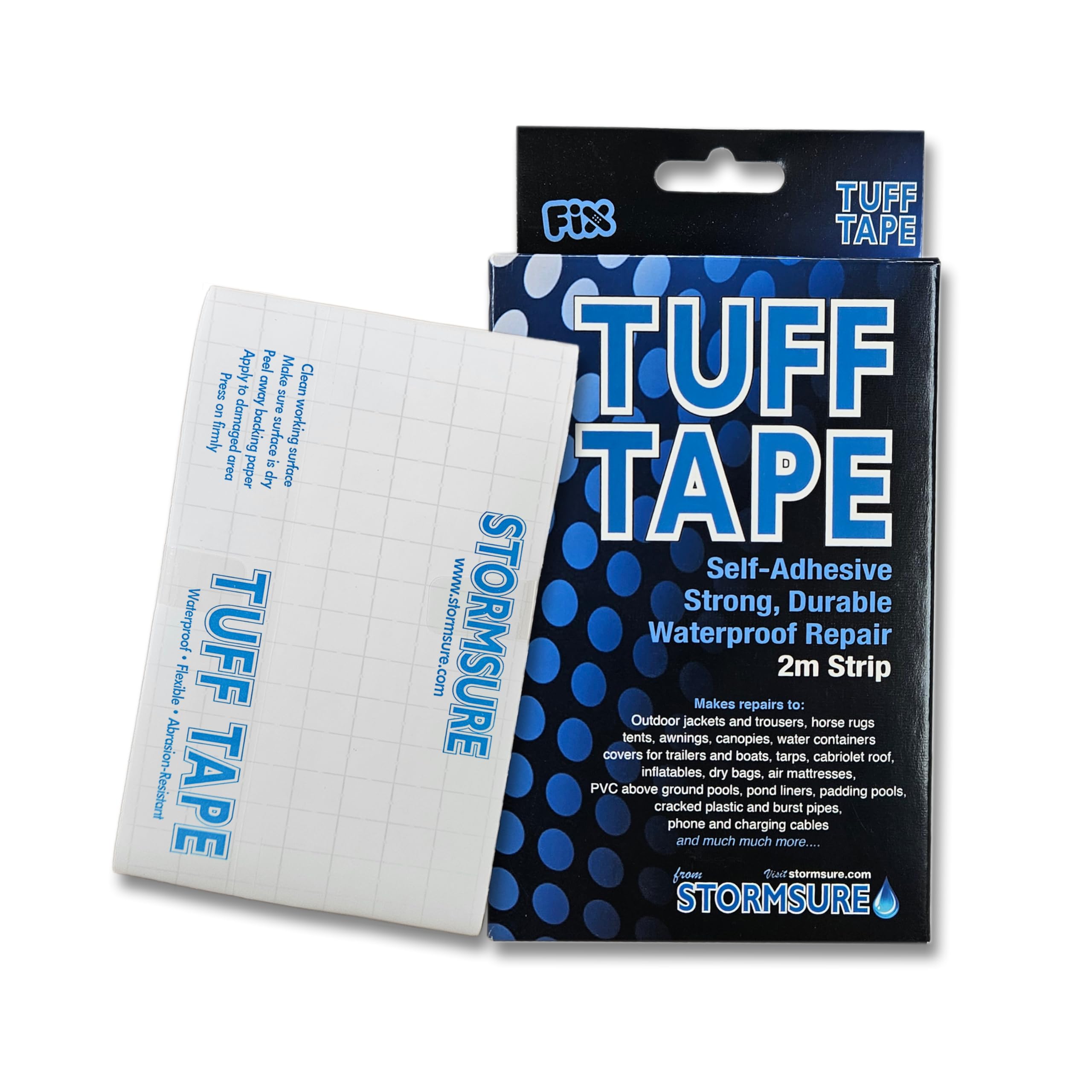 Tuff Tape Stormsure, 2m Waterproof Self-Adhesive Repair Tape, Strong and Durable for Outdoor Gear, Inflatables, Tents