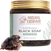 Natural Elephant Moroccan Black Soap With Eucalyptus Essential Oil 200g (7oz)