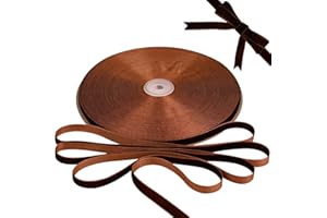 BokingOne Brown Velvet Ribbon, 3/8 Inch X 30Yds Single Face Velvet Ribbon for Gift Wrapping, Christmas Wrapping Bows, Wedding