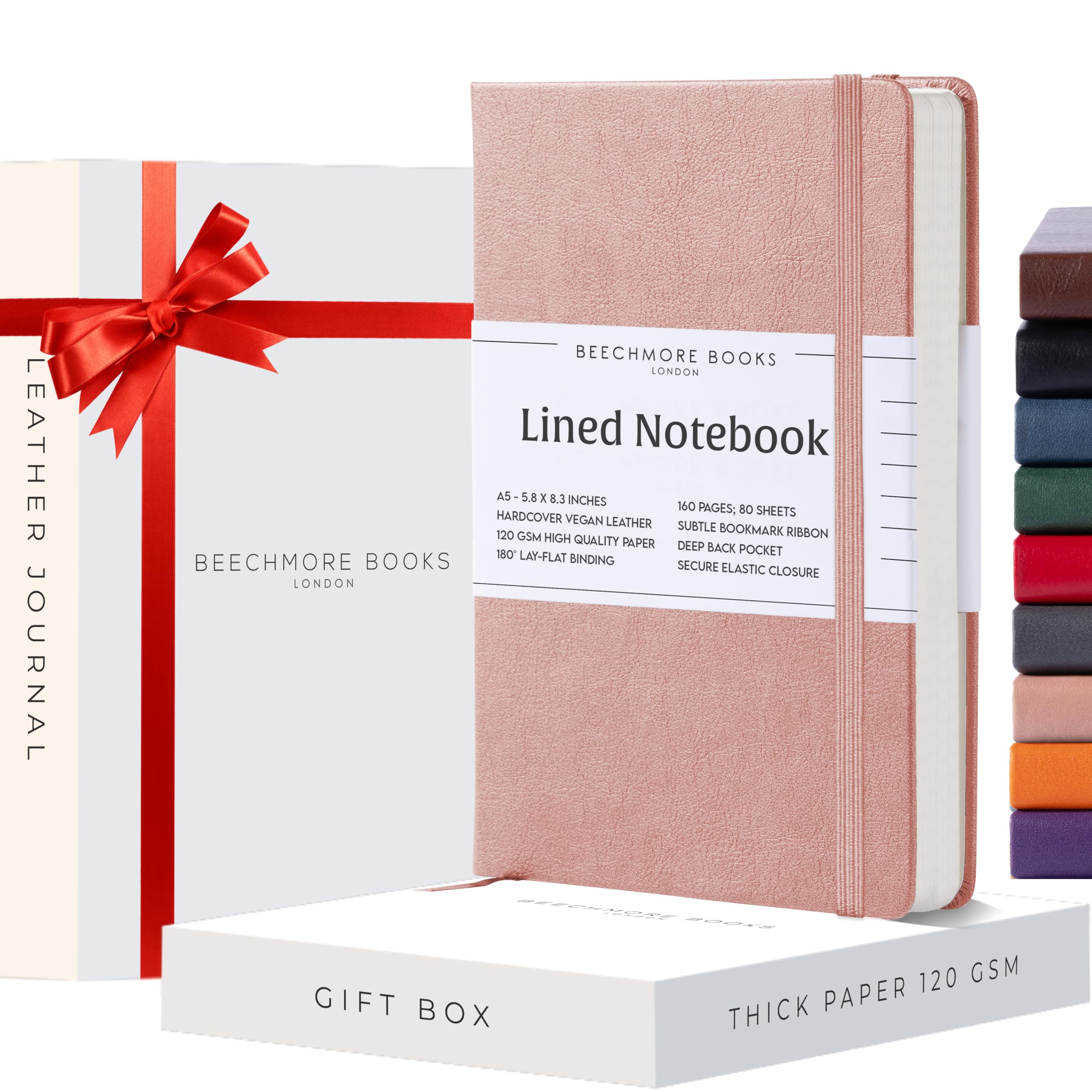 BEECHMORE BOOKS Lined Journal Notebook, 5.8 x 8.3