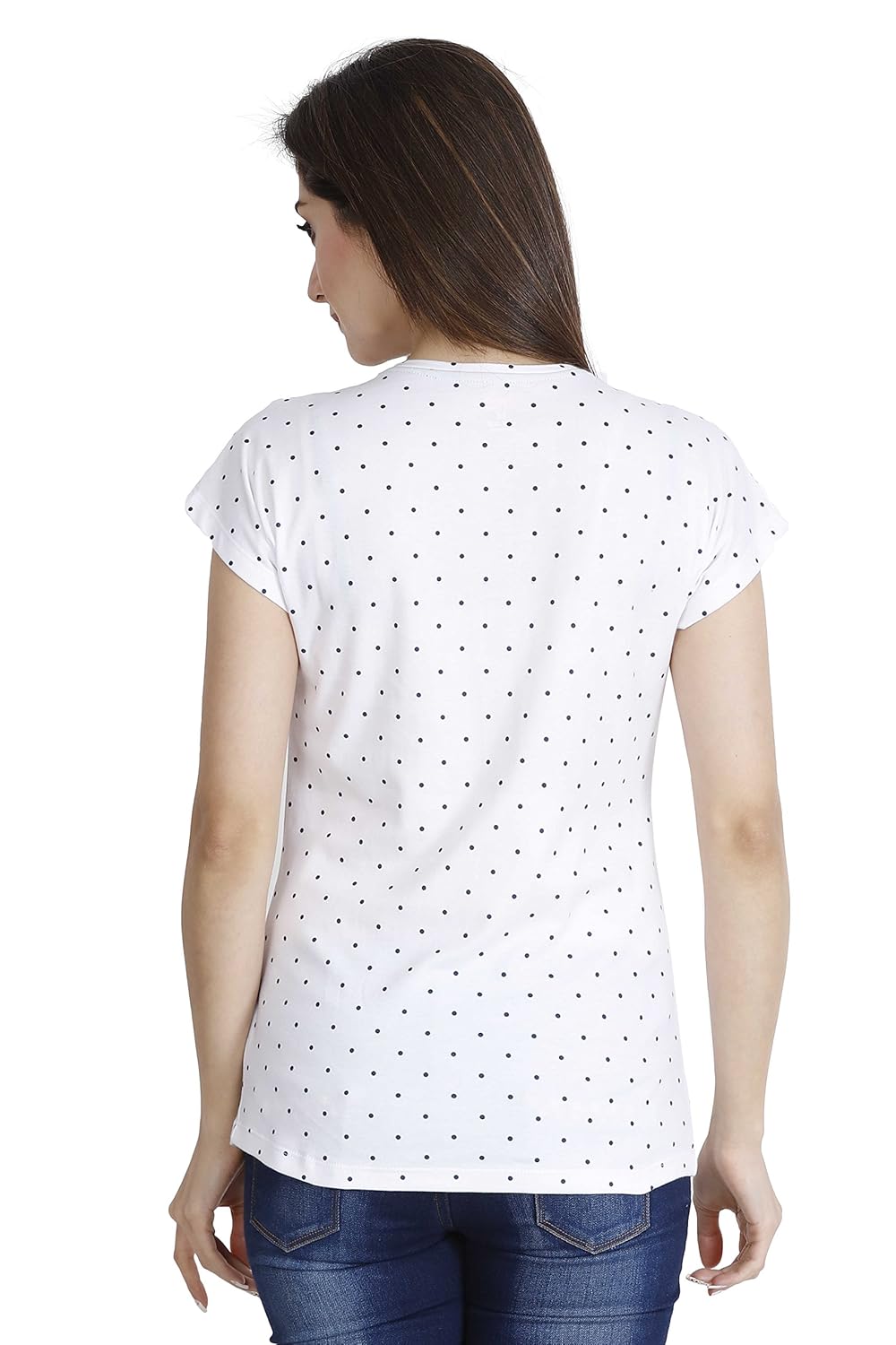 ecott acteve women's v-neck polka dot with face silhouette print for summer
