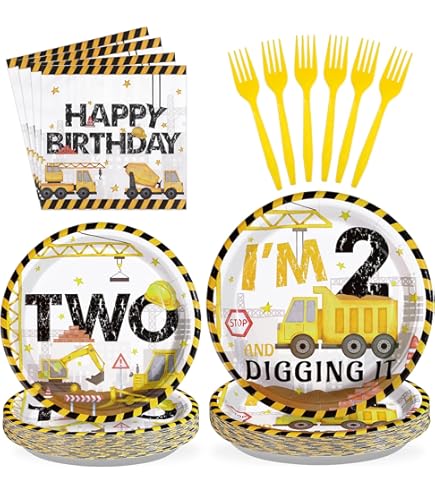 Construction 2nd Birthday Decorations - IM DIGGING BEING 2 Party Set With Dump Truck Balloons