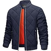 TACVASEN Men's Padded Jackets Winter Full Zipper Fleece Outwear Casual Windproof Bomber Varsity Coat