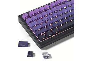 dagaladoo 136 Keys Gradient Purple Keycaps, PBT Double Shot keycaps Cherry Profile Side Engraving Minimalist Retro Keycaps fo