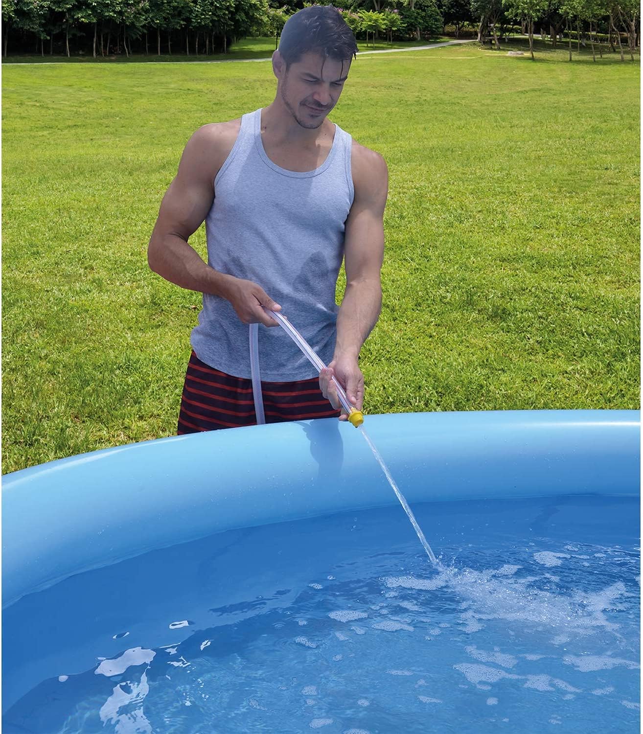 Family Inflatable Swimming Pool,Inflatable Kiddie Pools,Inflatable Top Ring Swimming Pools, Adults Pools Inflatable Outdoor Garden Waters Sports Game Easy Set Durable (10ft x 30in, Sapphire): Garden & Outdoor