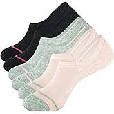 Pauboland Women's 6-Pack Mixed Anti Slip Odor Proof Blister Resisting No Show Invisible Liner Socks, Size 5-9