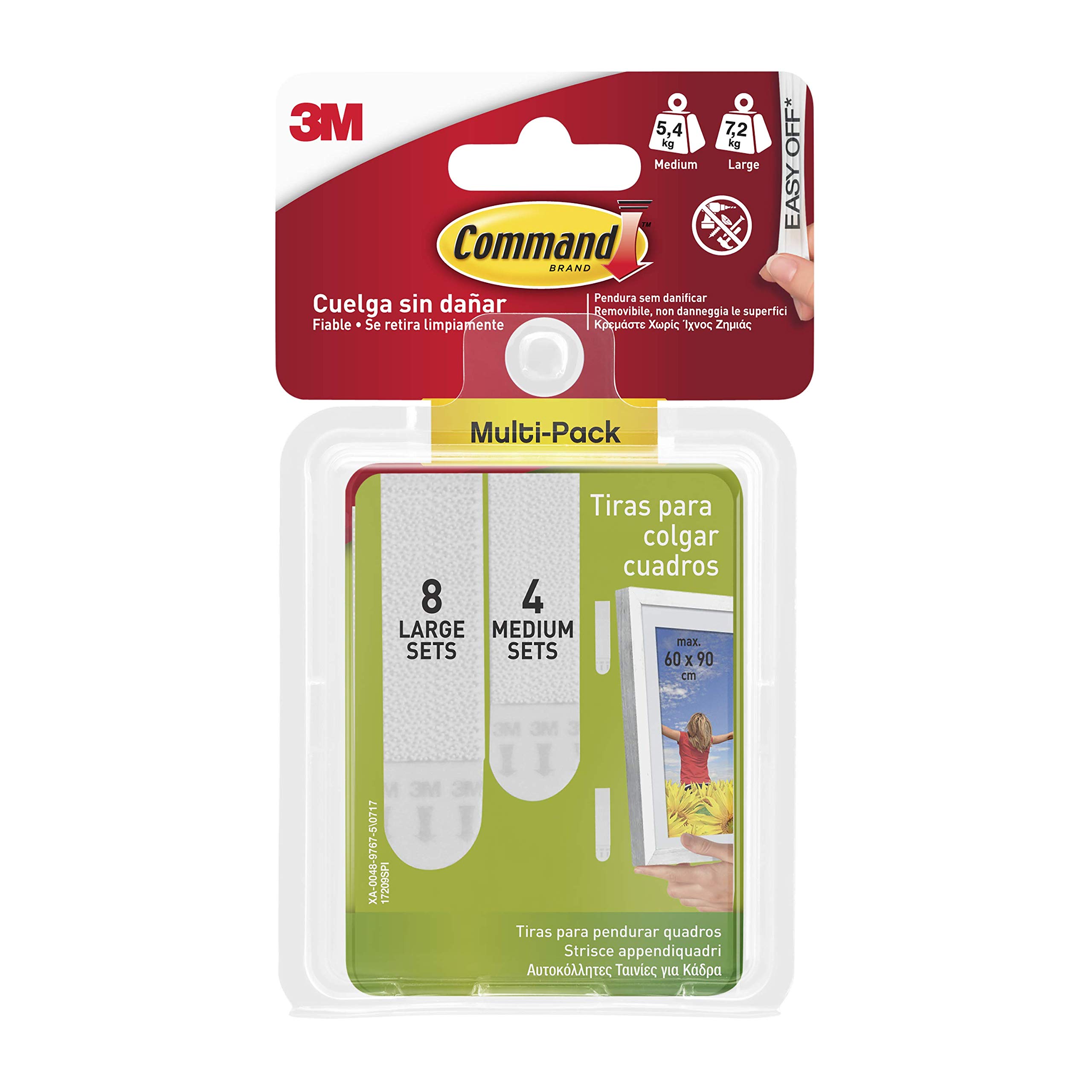 Command 17209 Hanging Strip, White, M/L, Set of 24 Pieces