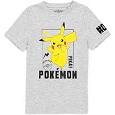Pokemon T-Shirts for Boys |Grey Green OR Black Top | Pikachu Squirtle Bulbasaur Charmander