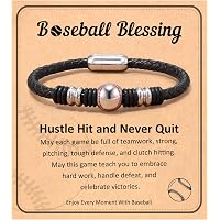 Sports Leather Wrap Bracelet For Men & Teens - Adjustable, Soccer Football Baseball Charm