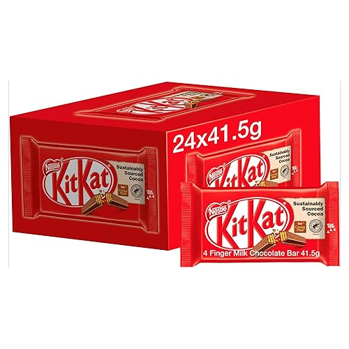 KitKat 4-Finger Milk Chocolate Biscuit Bar | 24x 41.5g Bars | Chocolate Multipack