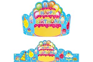 AUGTHEEP Pack of 36 Birthday Crowns for Kids - Colorful Paper Party Hats for Students Classroom School VBS Party Supplies