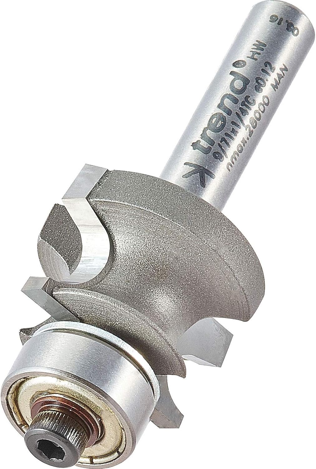 Trend Professional Bearing Guided Corner Bead Router Cutter, 1/4 Inch Shank, 22mm Cut Diameter, 12.7mm Bearing Diameter