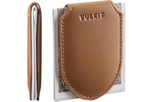 VULKIT Luxury Money Clip Genuine Leather Magnetic Closure Streamline Design Money Clip Wallet, Holds Up to 20 Bills