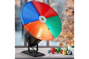 ElectricWise Christmas Tree Color Wheel with E27 LED Light, Rotating 4 Color Wheel for Aluminum Christmas Tree, UL Certification Vintage Rotating Wheels for Silver Tinsel Xmas Trees(Classical)