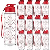 Funnymoom 12 Pcs 17 oz Baseball Sports Bottles with Leak Proof Flip Top, Reusable Plastic Water Bottles for Baseball Team Gift Accessories, Sports Party Favors Supplies