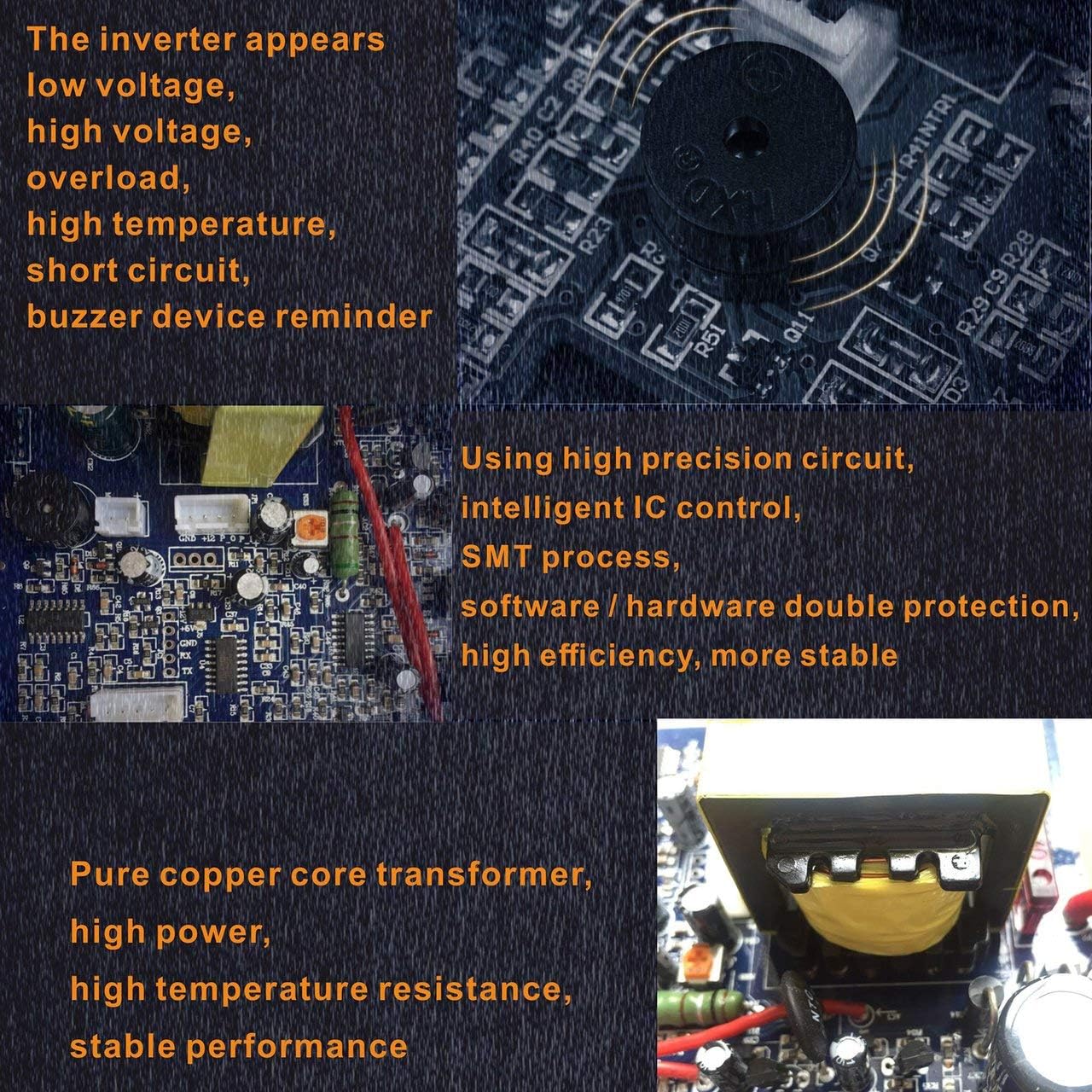 1000W Dc to Ac 220V 110V Portable Power Inverter Power Converter Adapter Charger Power Switch