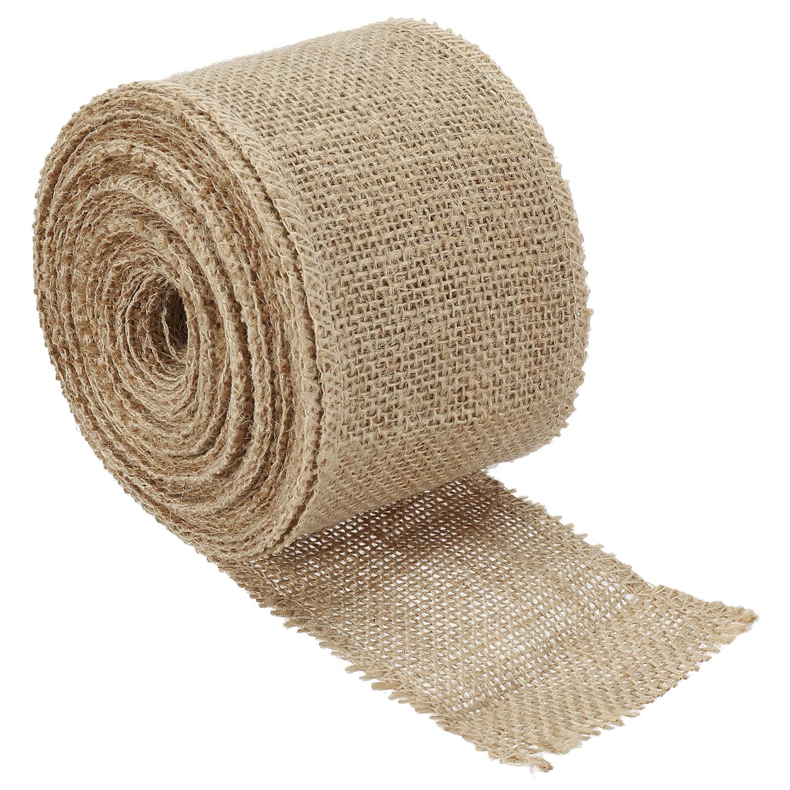 PATIKIL 3.15 Inch Wide 10 Yards Burlap Fabric Ribbon, 1 Pack Wired Jute Crafts Roll for Party Home DIY Wrapping Decoration