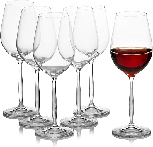 Amazon Com Large Red Stemless Wine Glasses Set Of 6 Burgundy