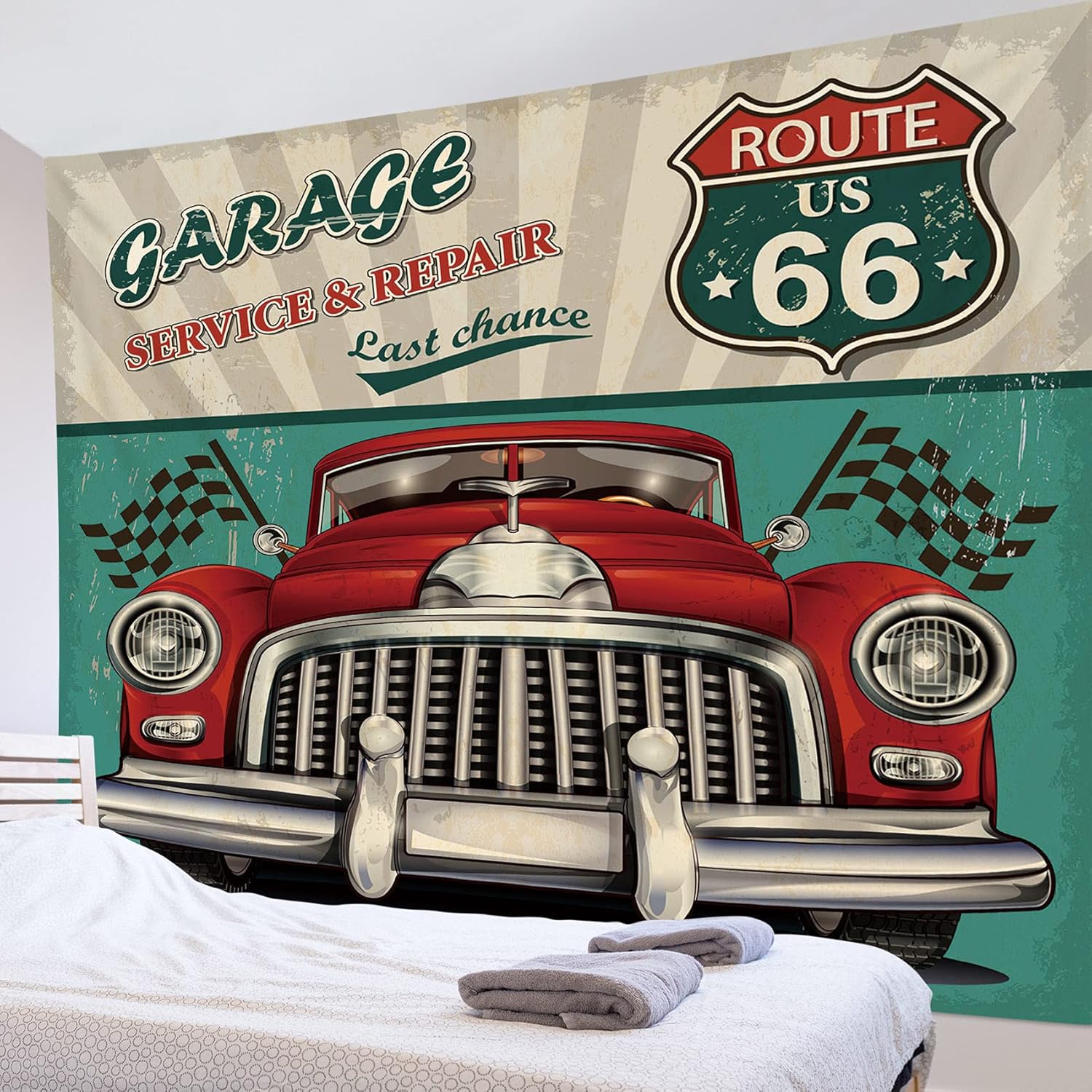 Amazon Co Jp Lb タペストリー おしゃれ 壁掛け 風景 アメリカ レトロ サイズ 150ｘ100cm アメリカフラッグ ヴィンテージ風 車 インテリア 多機能 ホーム装飾 部屋 窓 個性ギフト 布 ポスター ホーム キッチン