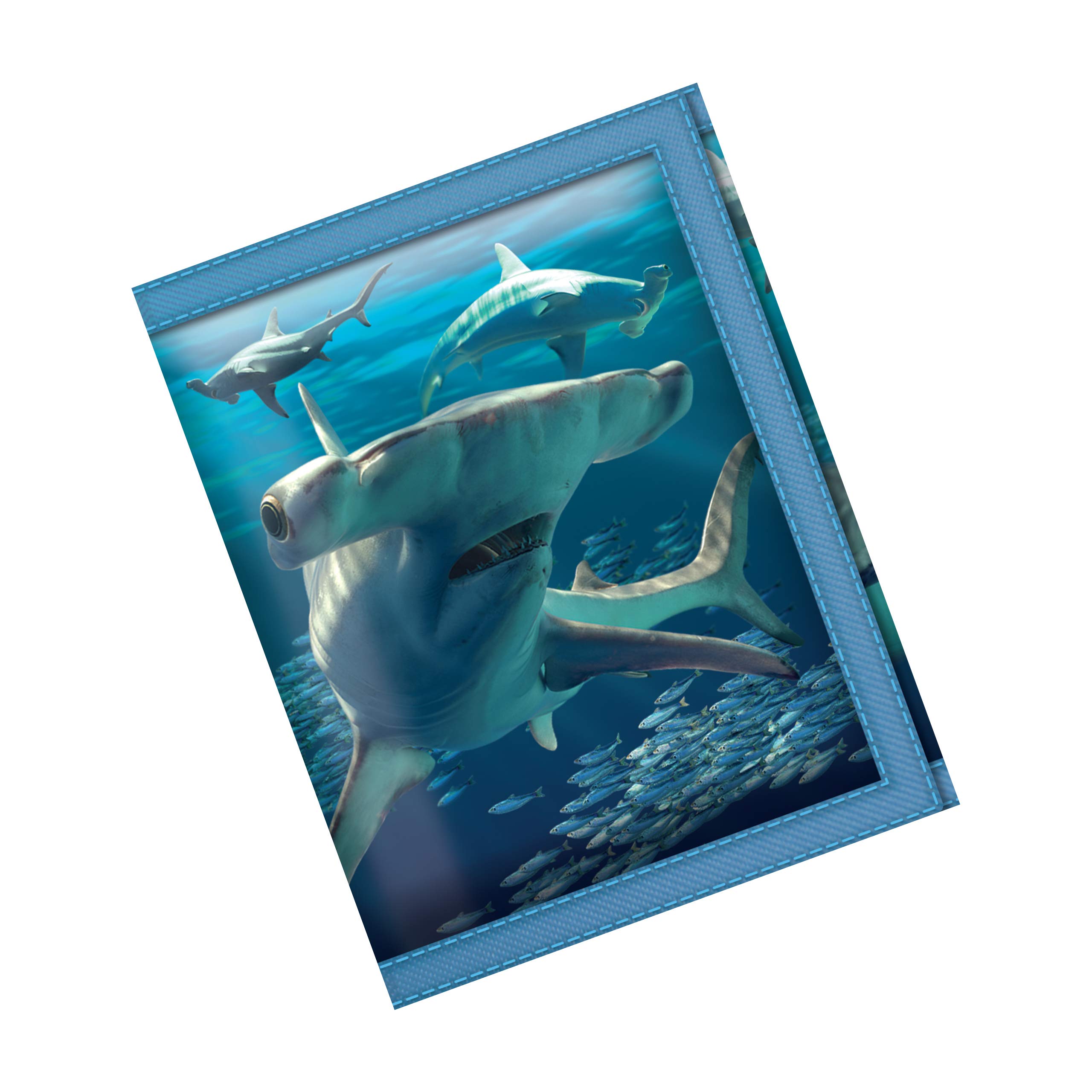 3D LiveLife Wallets - Hammerhead Sharks from Deluxebase. Cool Lenticular Shark Trifold Wallet with Zipper, Coin Pocket, Keyring and Card Holder. Animal Themed Small Gifts for Men and Women.
