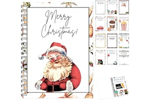 Christmas Card Book Gifts Greeting Card Holder DIY 12 Pages Booklet Keepsake Gift for Friends College Students (Santa)