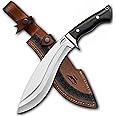 prime damascus Kukri Machete Knife with Sheath Full Tang- Fixed Blade Cool Tool for Bushcraft and Camping- Best Handmade Gift for Men