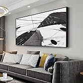 Abstract Wall Art Home Wall Decor Black and White Framed Canvas painting Abstract Artwork Modern Home Wall Decor for Living Room Bedroom Office 29"x58"