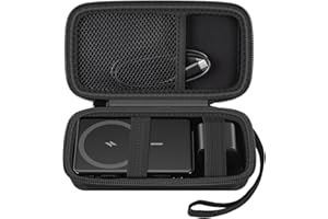 CASMILEE Case for Anker Magnetic Battery 10,000mAh Foldable Wireless Portable Charger, 633/622/621/321 5,000mAh Power Bank (MagGo) Holder, Storage for Baseus Power Delivery -Case Only (Black, Large)