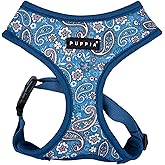 Puppia Cynthia Dog Harness A (Over-the-Head) Fashionable Paisley Pattern Spring Summer Harness for Small and Medium Dogs, Blue, Small