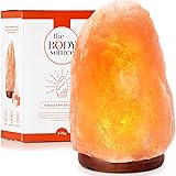 Himalayan Salt Lamp 10-12” (11-15 lb) with Dimmer Switch - All Natural and Handcrafted with Wooden Base and an Extra Bulb