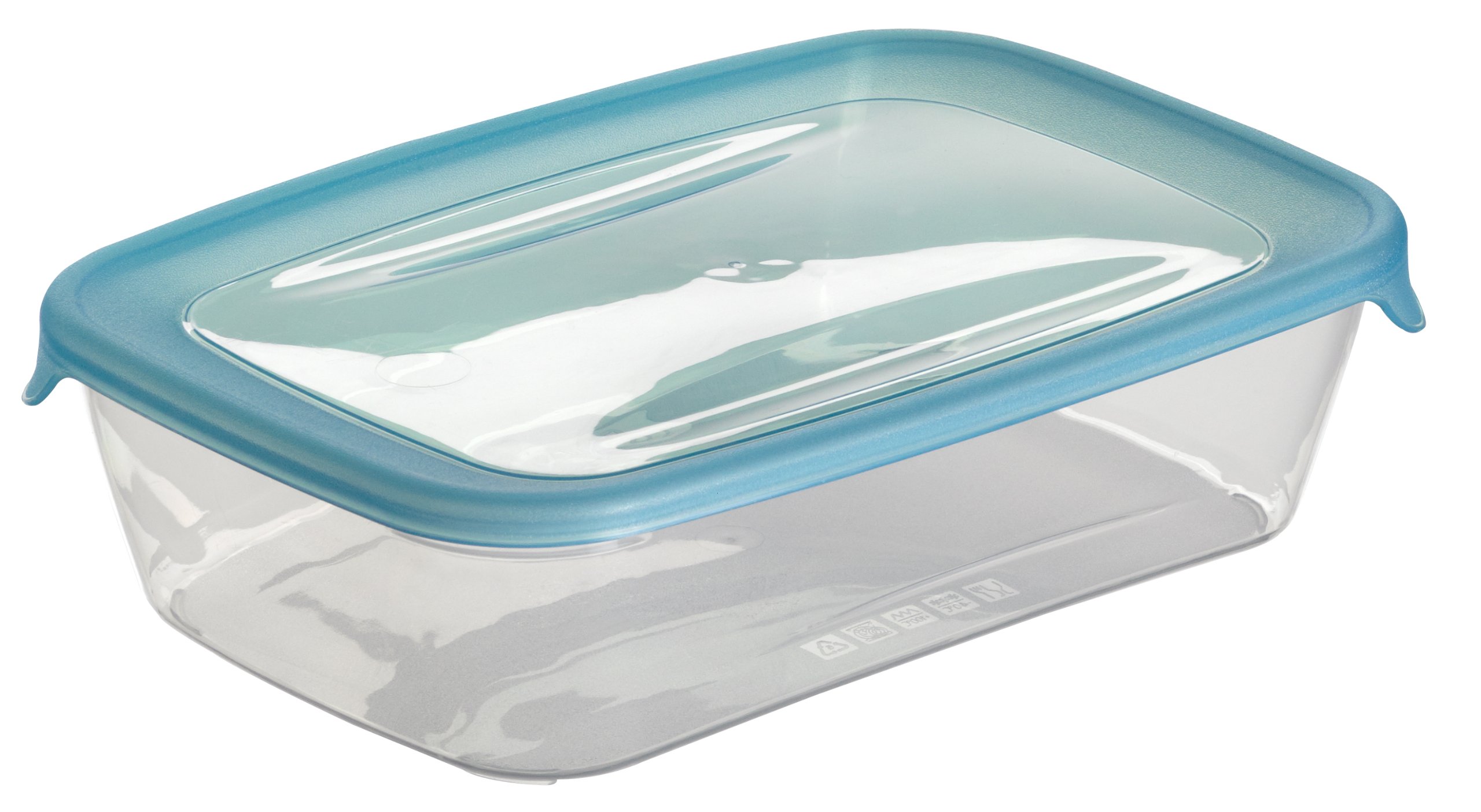 Curver 180690 Fresh’N Go Airtight Rectangular Polypropylene Storage Container - Transparent/Blue, Transparent/Bleu, 1L — image 1