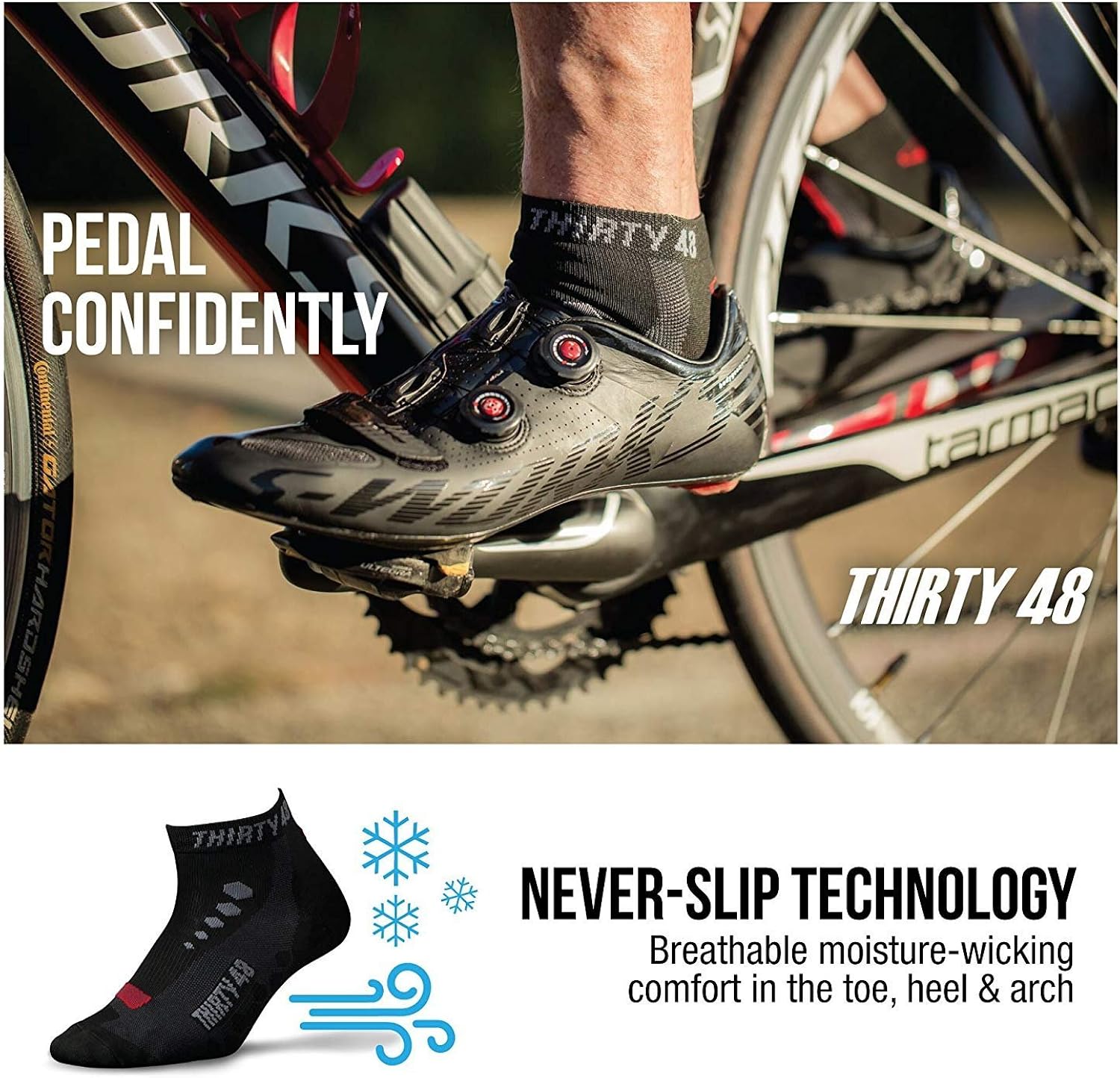 Thirty48 Cycling Socks for Men and Women | Unisex Breathable Sport Socks : Clothing