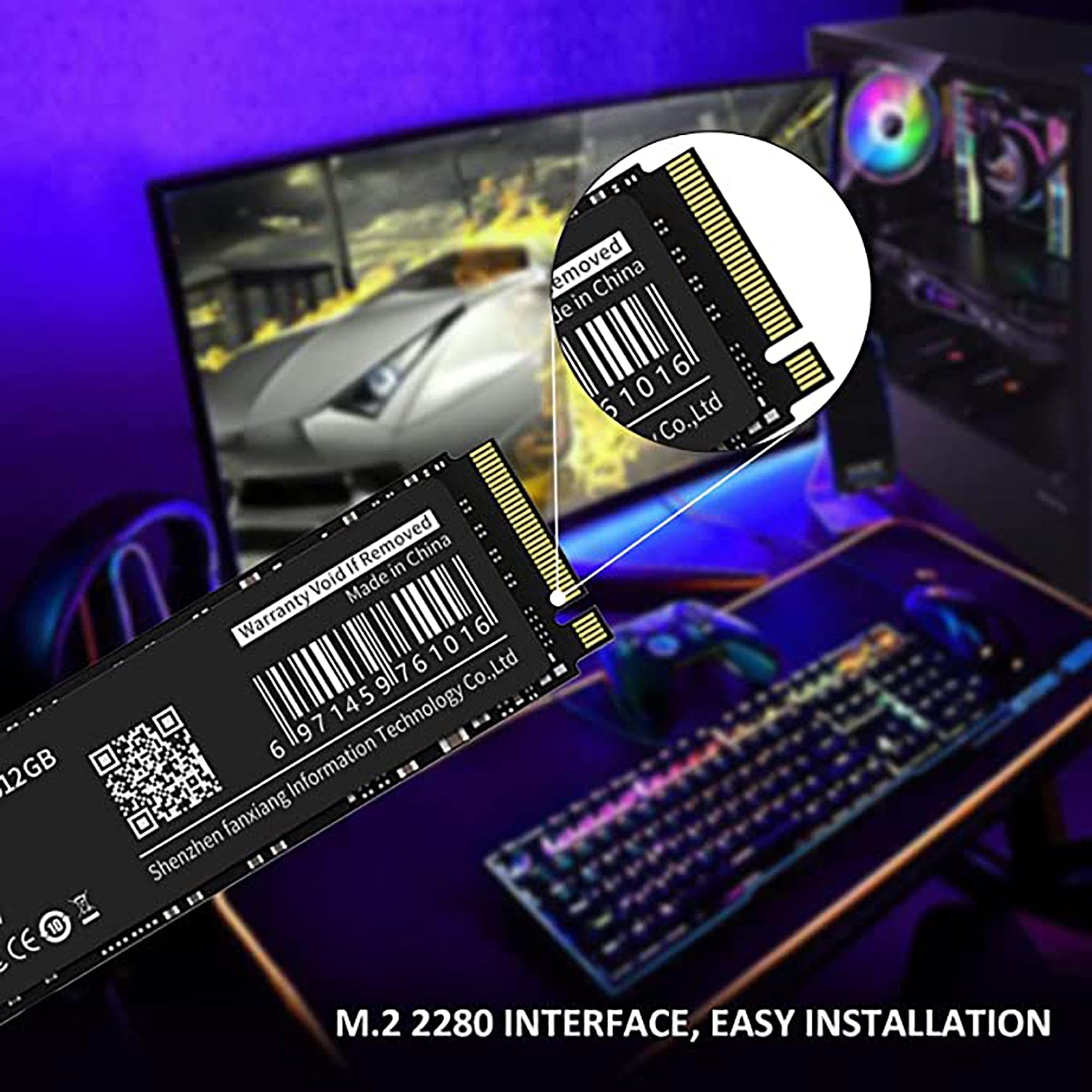 S501 512GB NVMe SSD 3D NAND1.3 PCIe Gen3x4 M.2 2280 Internal Solid State Drive (Read/Write Speed up to 2,150/1,600 MB/s) Compatible with Laptop & PC Desktop