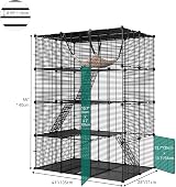 YITAHOME 4 Tier Cat Cage Indoor Outdoor Catio with Hammock 104x72x140 cm view 3