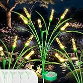 TopVelo 4 Packs Reeds Solar Garden Light, 30 Inch Garden Solar Light with 24 Bulbs, Intelligent Light Control System, IP65 Waterproof, Outdoor Solar Light for Decorating Yard, Pathway(Warm Color)