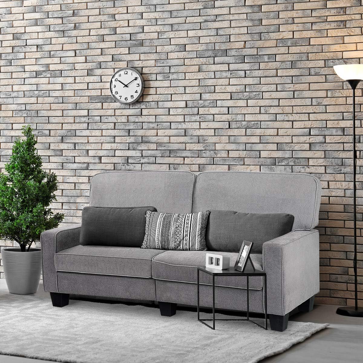 Amazon Com Giantex Sofa Couch Loveseat Fabric Upholstered