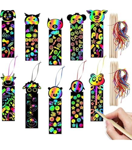Papel Magico Lufsun Scratch Art Books 2 Pack Rainbow Scratch Notebook Magic Scratch Paper Art Set 20 Piezas De Papel Mágico Arcoíris Con Lápiz óptico De Madera Para Los Mejores Regalos Cuaderno