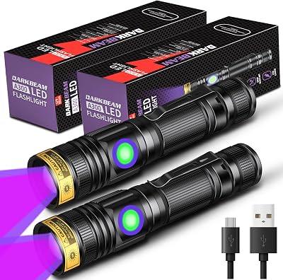 DARKBEAM UV Light Torch 395nm Rechargeable Black Light Pocket Mini 2 Pack