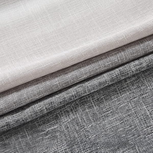 VISION HOME GREY OMBRE WINDOW CURTAINS LINEN TEXTURE GRADIENT LIGHT FILTERING SEMI SHEER CURTAINS 84 INCH LENGTH FOR LIVING ROOM BEDROOM ROD POCKET,CREAM WHITE TO GRAY,50″ WX84 L EACH,2 PANELS