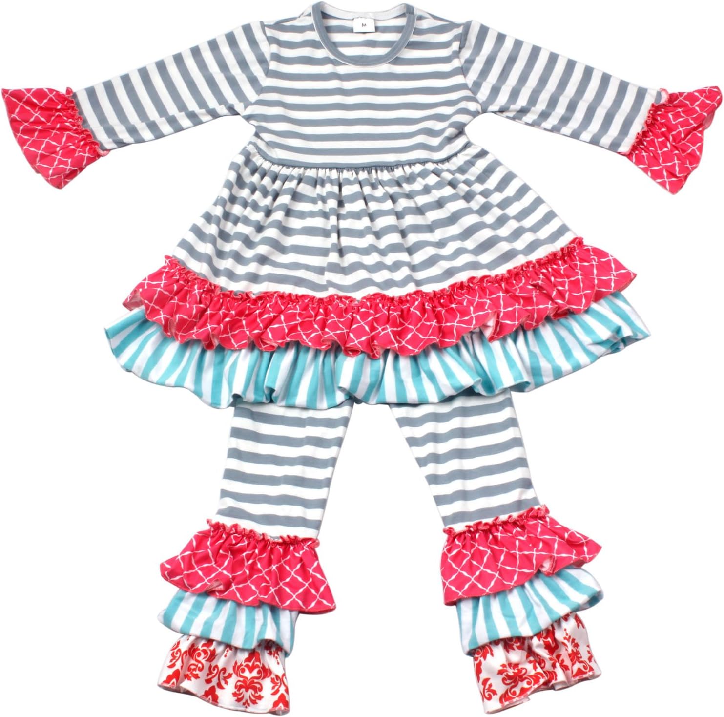 Girls Boutique Clothing Autumn Winter Spring Ruffle Dress Pants Outfits