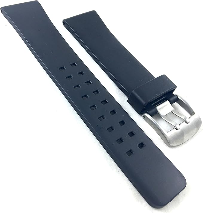 24mm Black Rubber Pilot Offroad XL Extra Long Watch Band