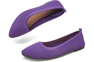 ALTOCIS Womens Knit Ballet Flats Ladies Comfortable Pointed-Toe Dressy Shoes Casual Soft Flat Shoes Ballerina Walking Flats Shoes
